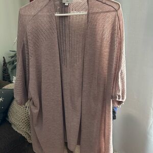 Gentle Fawn Mauve Open-Front Cardigan. Size Large